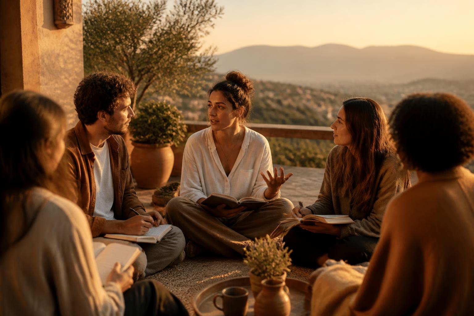 Group gathered during a Khoj immersion retreat