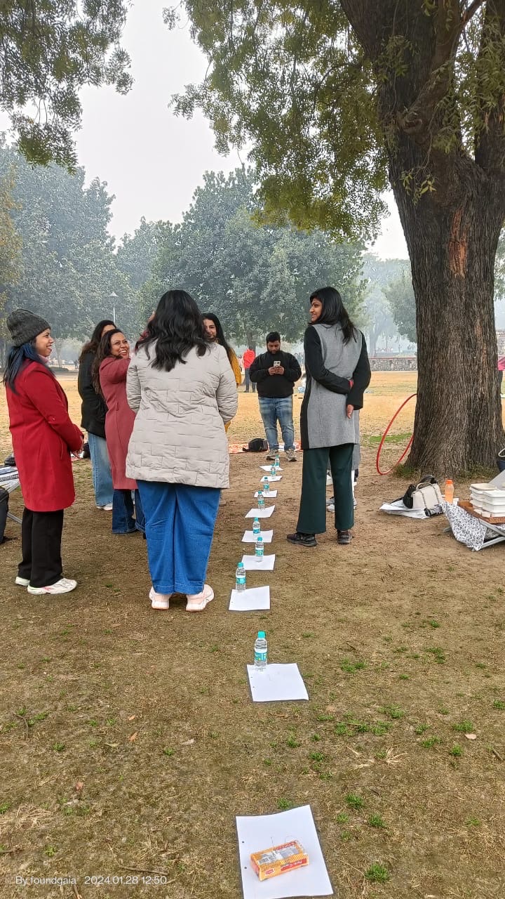 Outdoor reflection activity under trees